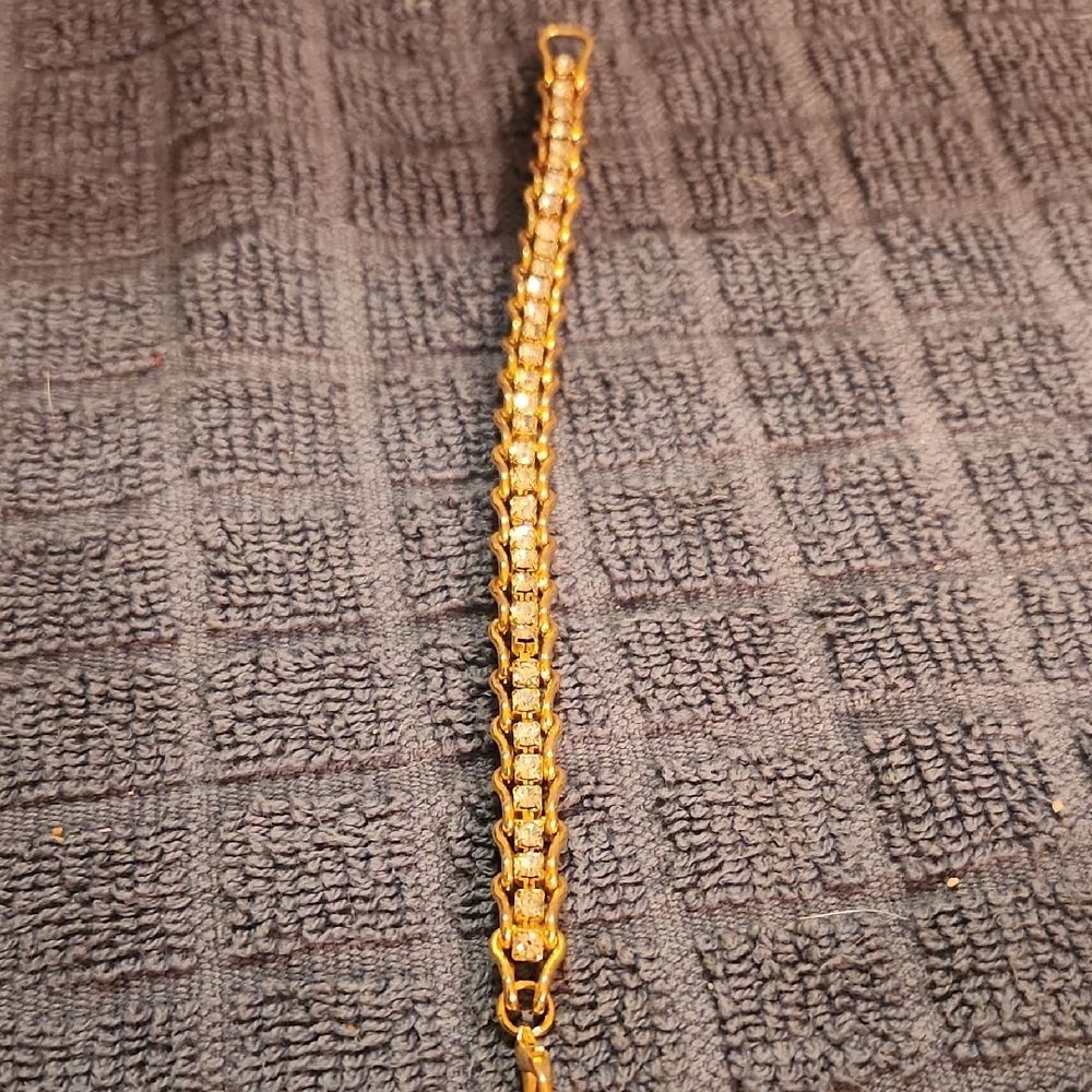 Gold-Tone Railroad Track Bracelet - Picture 2 of 4